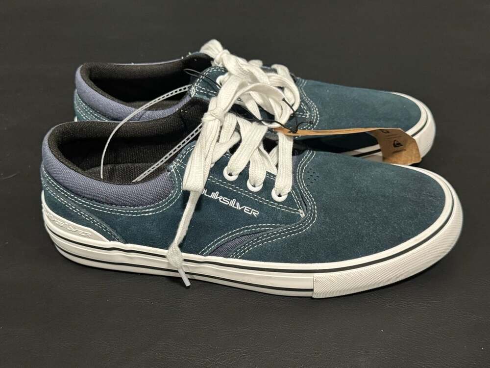 Quiksilver Aerial Size 8.5 Blue Leather Skate Shoes Sneakers